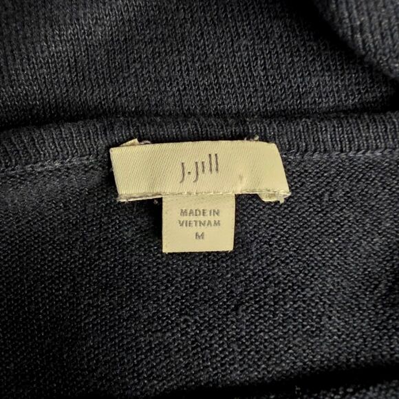 J. Jill Classic Boatneck Navy Linen Sweater Size Medium - Picture 4 of 6